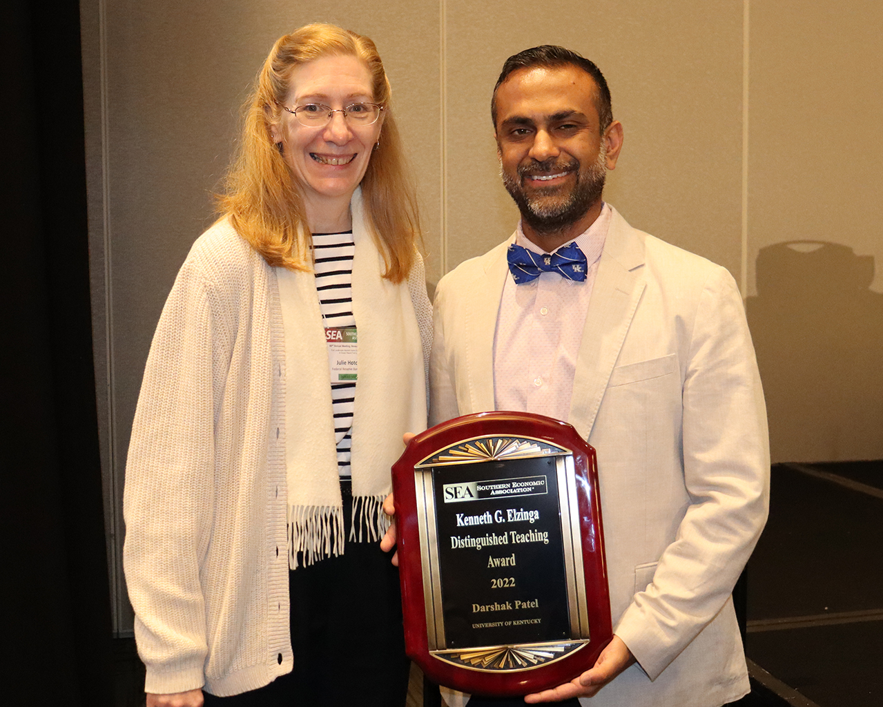 Patel Awarded National Teaching Recognition from Southern Economic