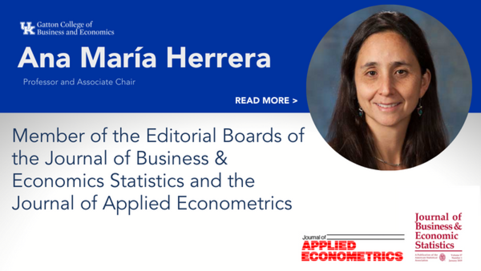 Herrera Named to Editorial Boards of Top Economics Journals | Gatton ...