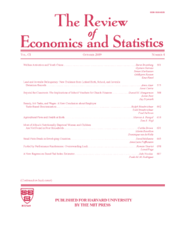 Cover of "The Review of Economics and Statistics"