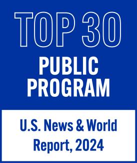 Top 30 Public Program, U.S. News & World Report, 2024