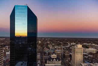 Lexington skyline at dusk