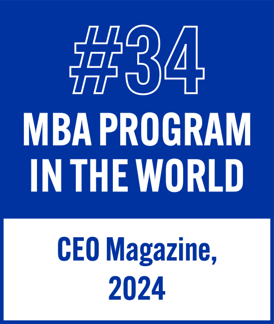 #34 MBA Program in the world, CEO Magazine, 2024