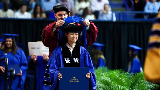 Graduation ceremony for a Ph.D. student