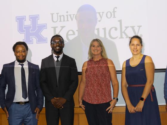 group of students receiving award 